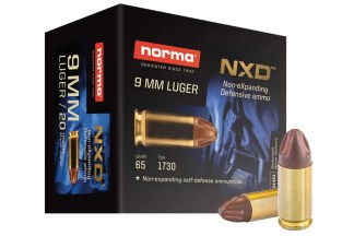 9MM – 65GR – NORMA NXD – NON EXPANDING DEFENSIVE AMMUNITION – QTY 20