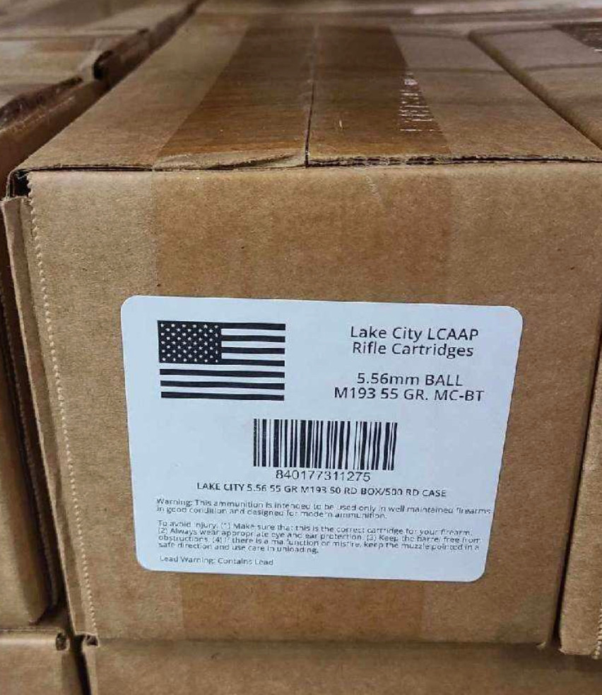 Lake City 5.56x45mm NATO 55gr M193 BALL FMJ (500rds)