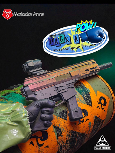 Matador MAT-9 Bufferless 9mm Roller Delayed Complete Upper - Custom "Packs a Punch" Camo - Image 2