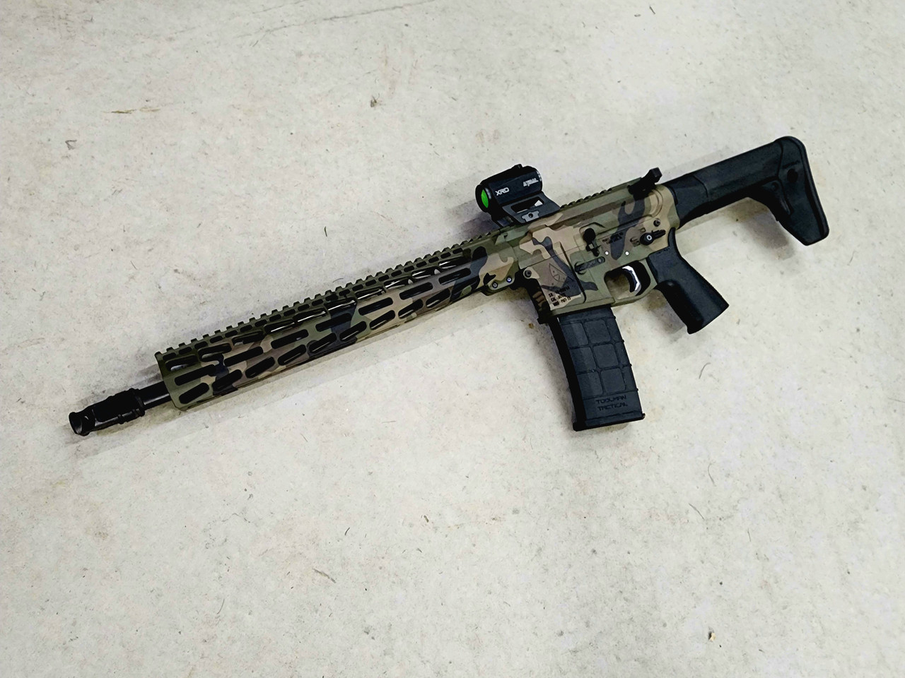PMT-15 14.5" Pin & Weld RECCE Rifle - Woodland Camo & Black - Image 3