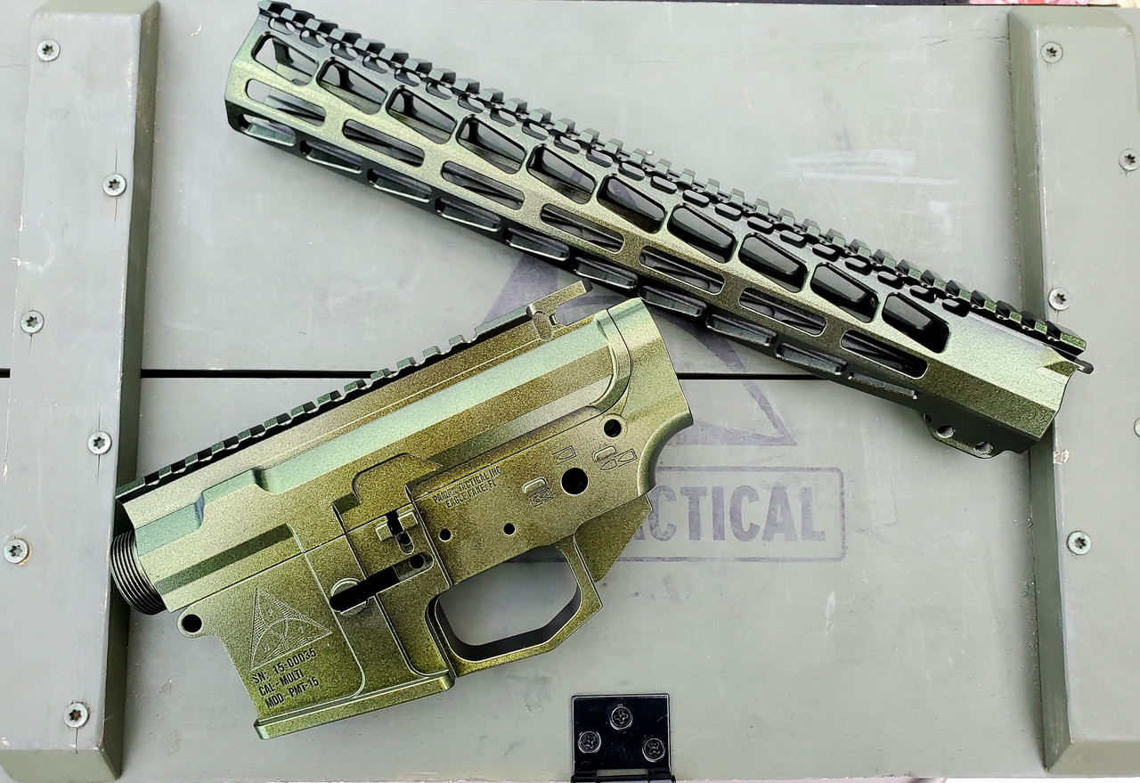 PMT-15 Billet AR15 Receiver Set & Handguard - XSLICK OD/GREEN - Image 5