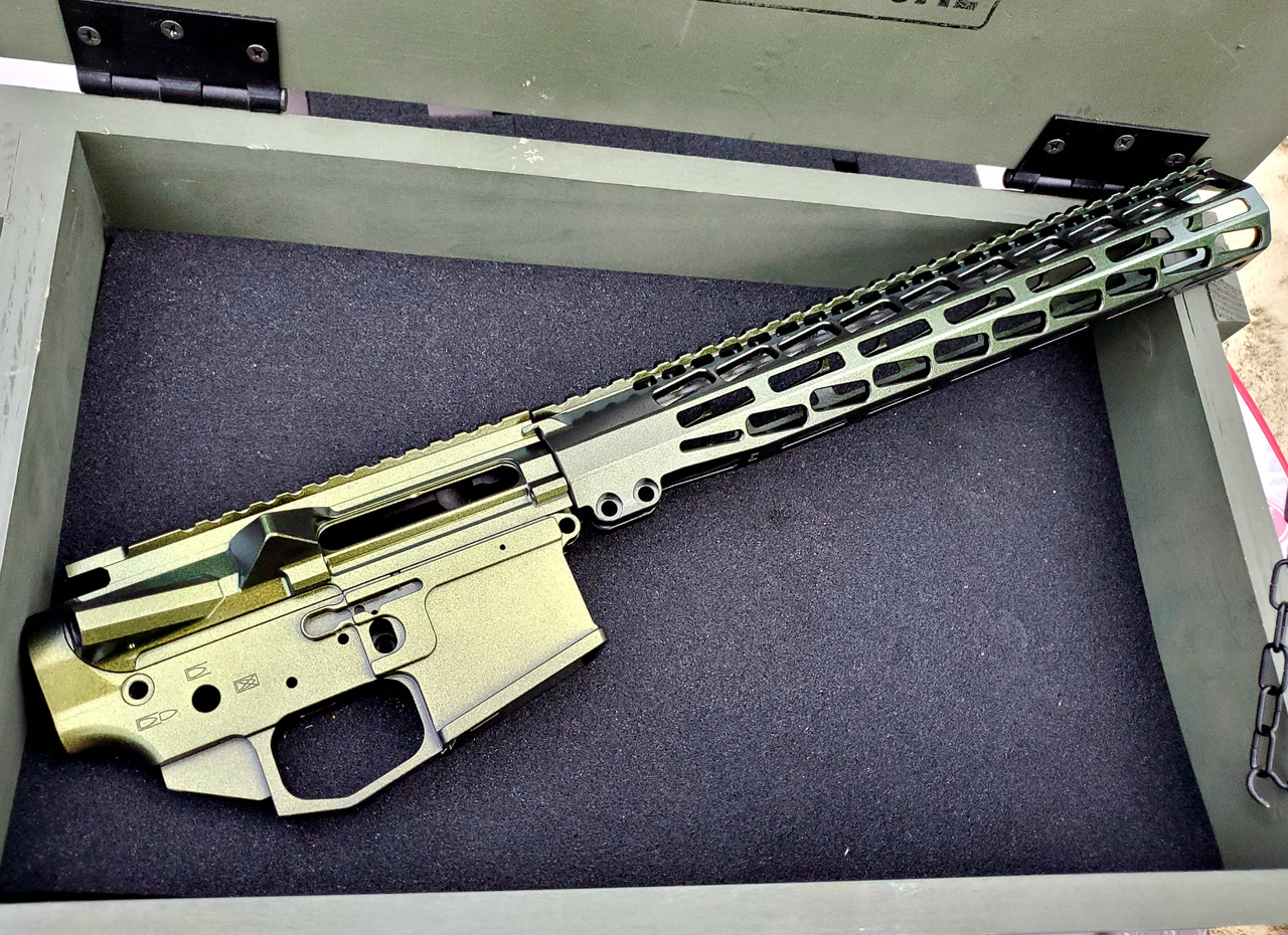 PMT-15 Billet AR15 Receiver Set & Handguard - XSLICK OD/GREEN - Image 6