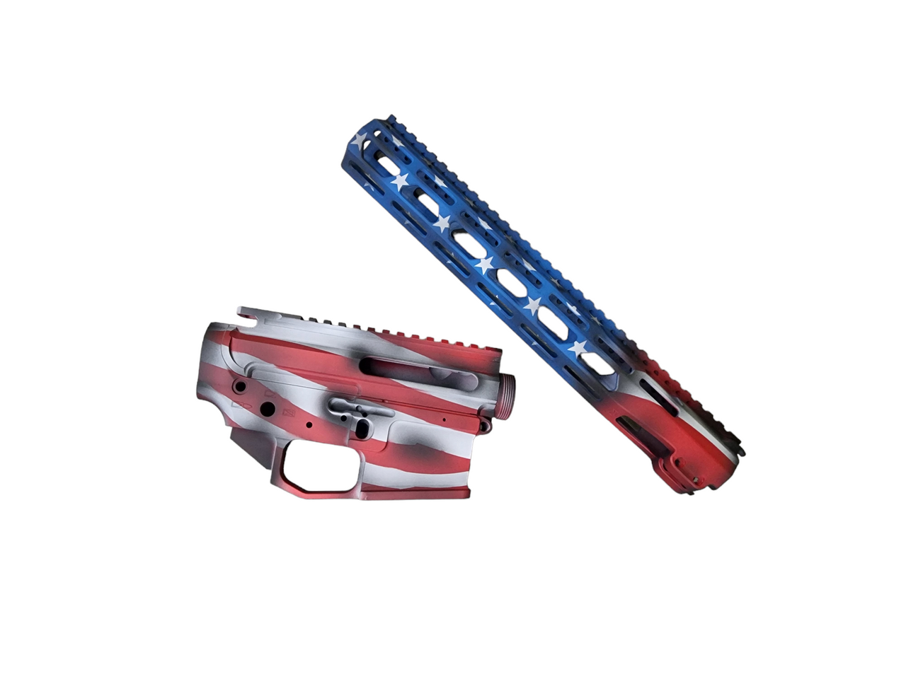 PMT-15L Billet AR15 Receiver Set & Handguard - American Flag - Image 7