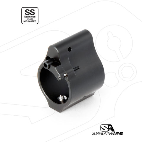 Superlative Arms .875" Adjustable Gas Block, Bleed Off - Solid, Set Screw - Melonite Finish